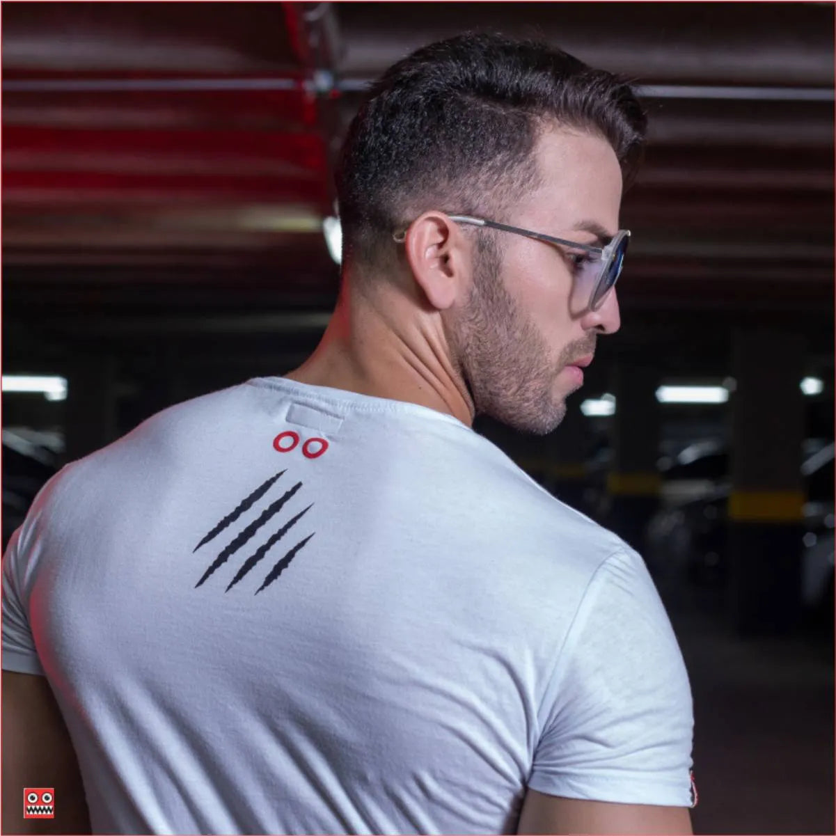 Camiseta Blanco Lobo Cuello Redondo