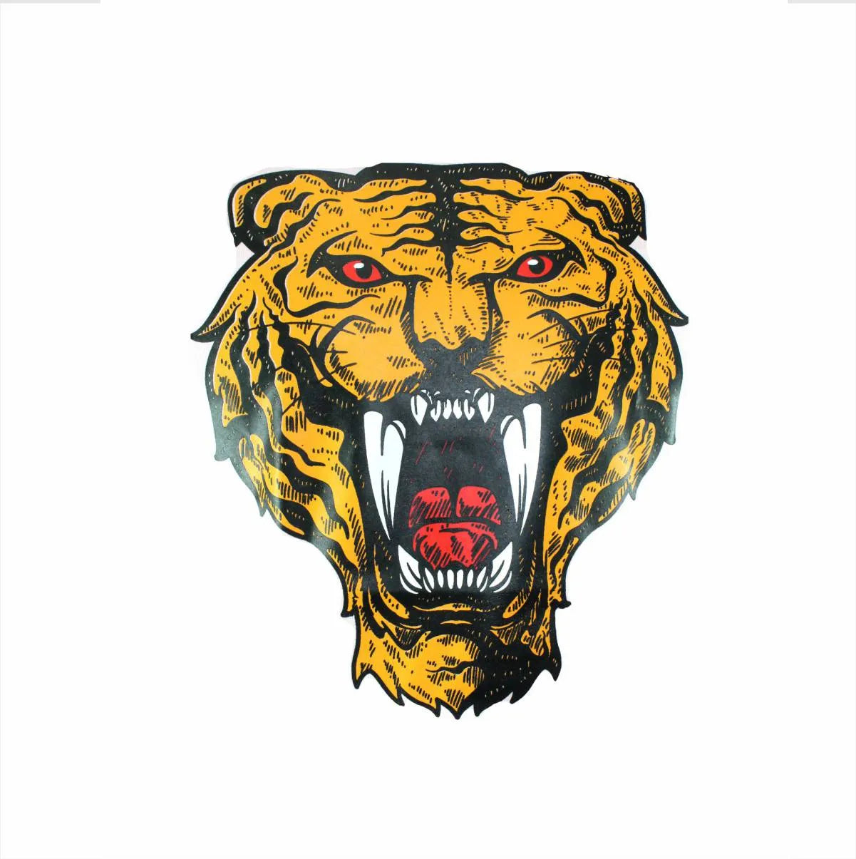 Camiseta Tigre Colmillos Blanco Cuello Redondo